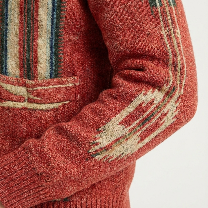 Men's Jacquard-Knit Cardigan | Button-Front Smart Casual Layer