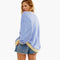 Dame Overdimensioneret Stribet Sweatshirt | Afslappet Langærmet Pullover
