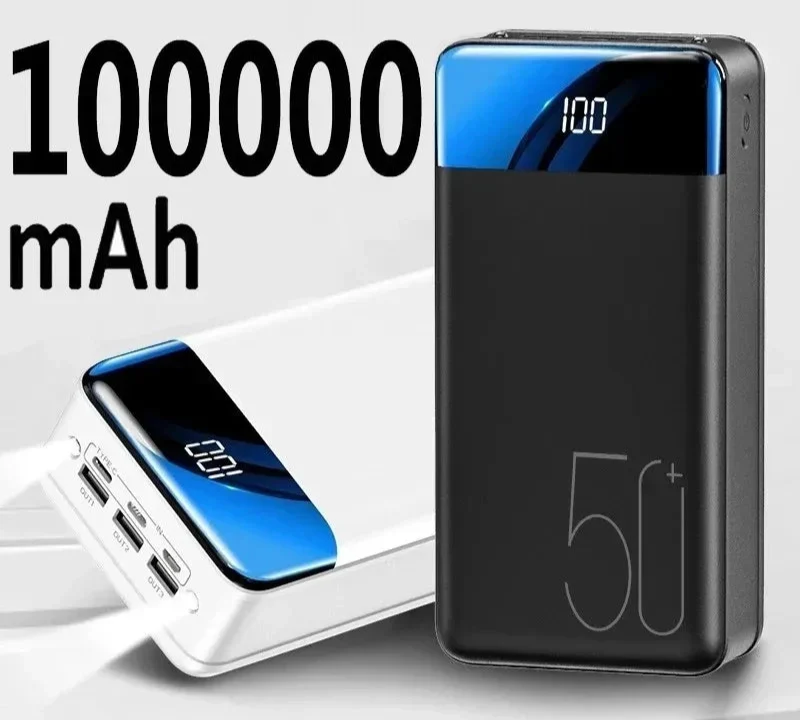 100.000 mAh Powerbank | Szybkie ładowanie Bateria podróżna