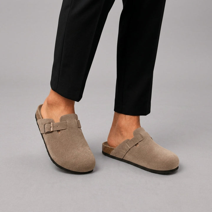 Sabots pour homme en daim synthétique | Confort à enfiler avec dos ouvert