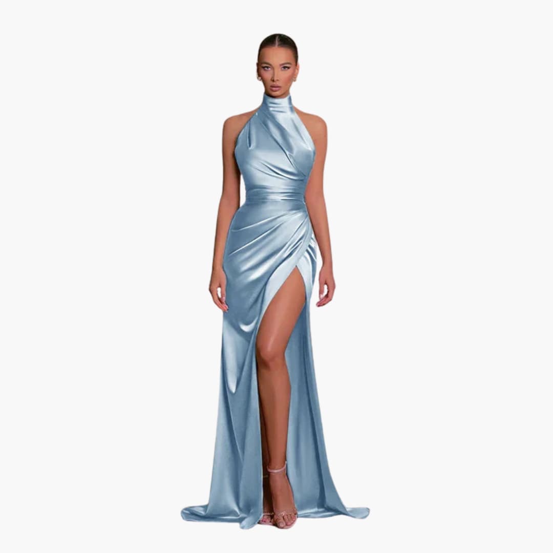 Dame Satinstil Aftenkjole | Elegante Maxi Gallakjole
