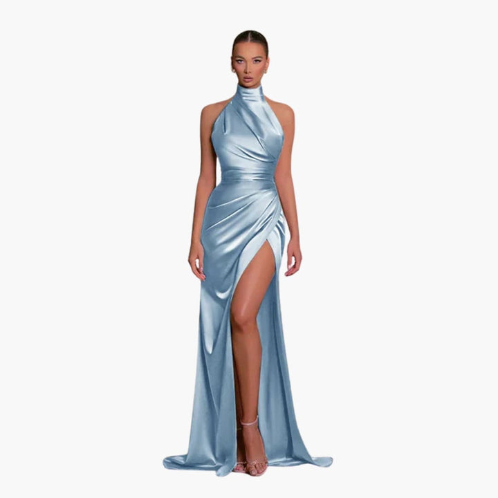 Dame Satinstil Aftenkjole | Elegante Maxi Gallakjole