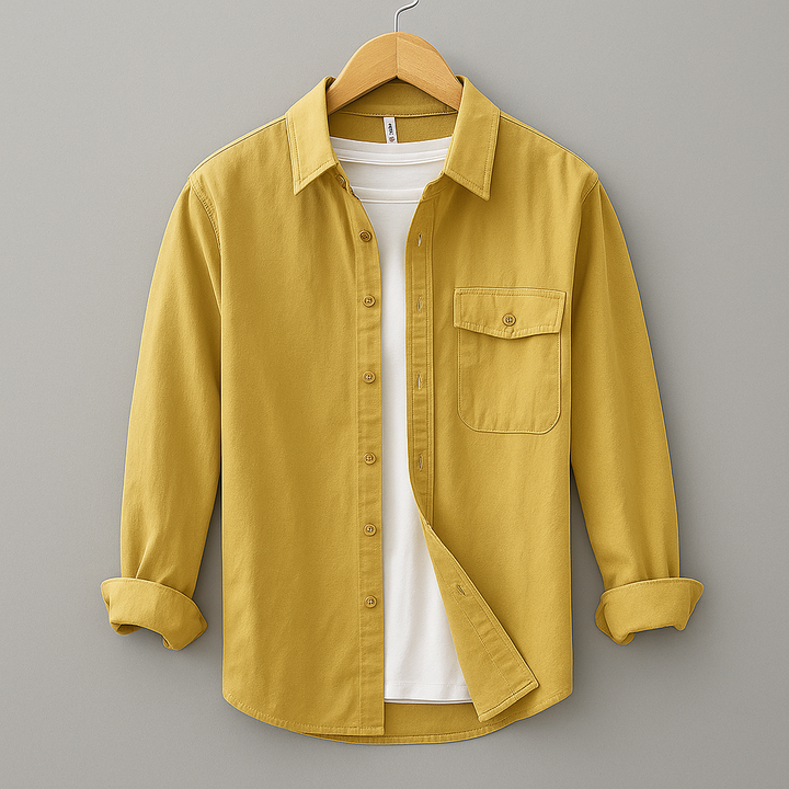 Men's Button-Down Shirt | Fold-Down Collar Smart-Casual Style