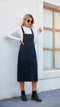Dame Denimstil Midi Pinafor Kjole