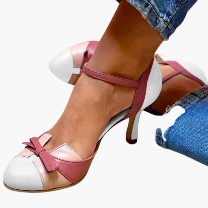 Dámské sandály na podpatku s páskem kolem kotníku | elegantní otevřená špička