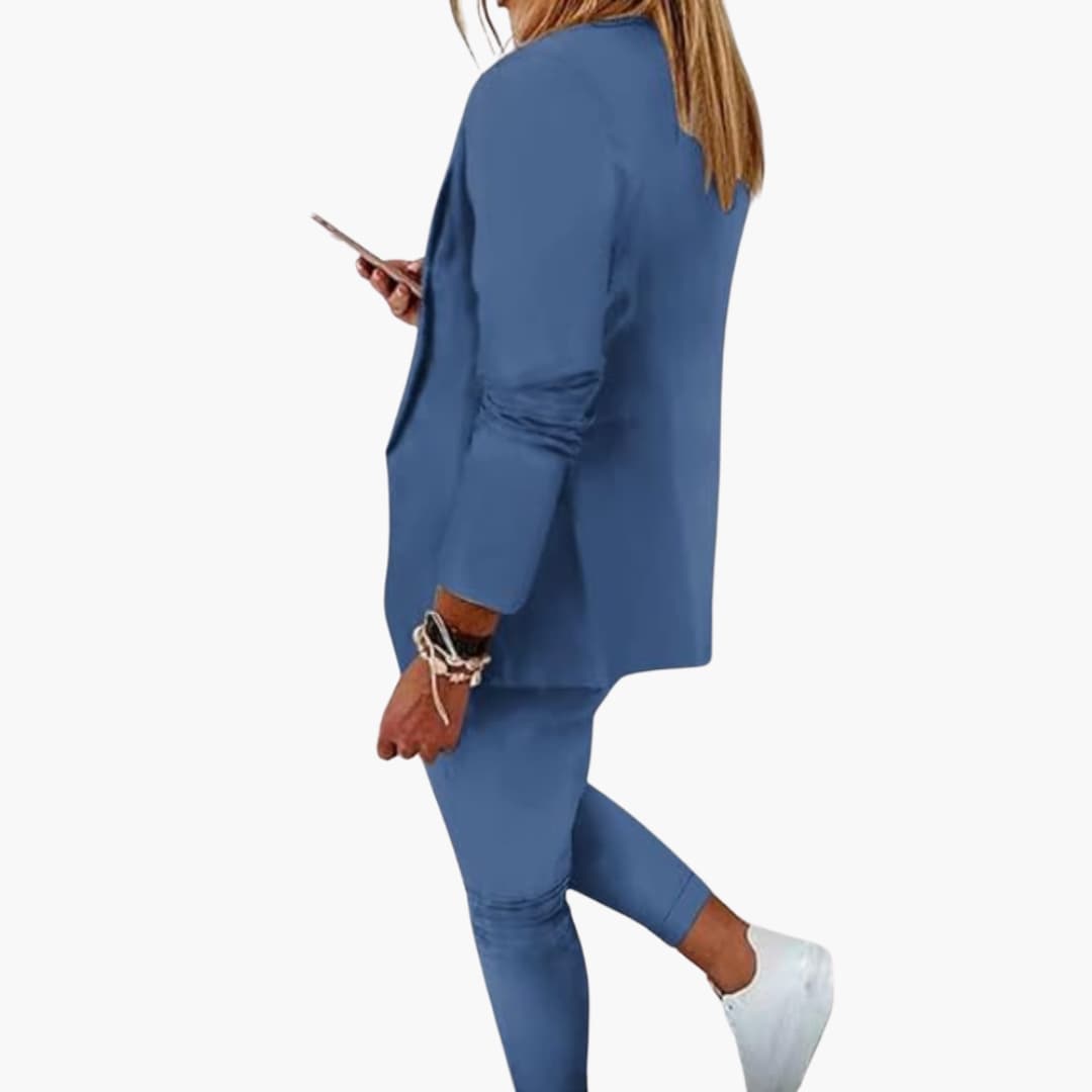 Dame Blazer Jogger Sæt | Afslappet Todelt Lounge-Dragt