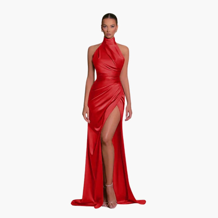 Dame Satinstil Aftenkjole | Elegante Maxi Gallakjole