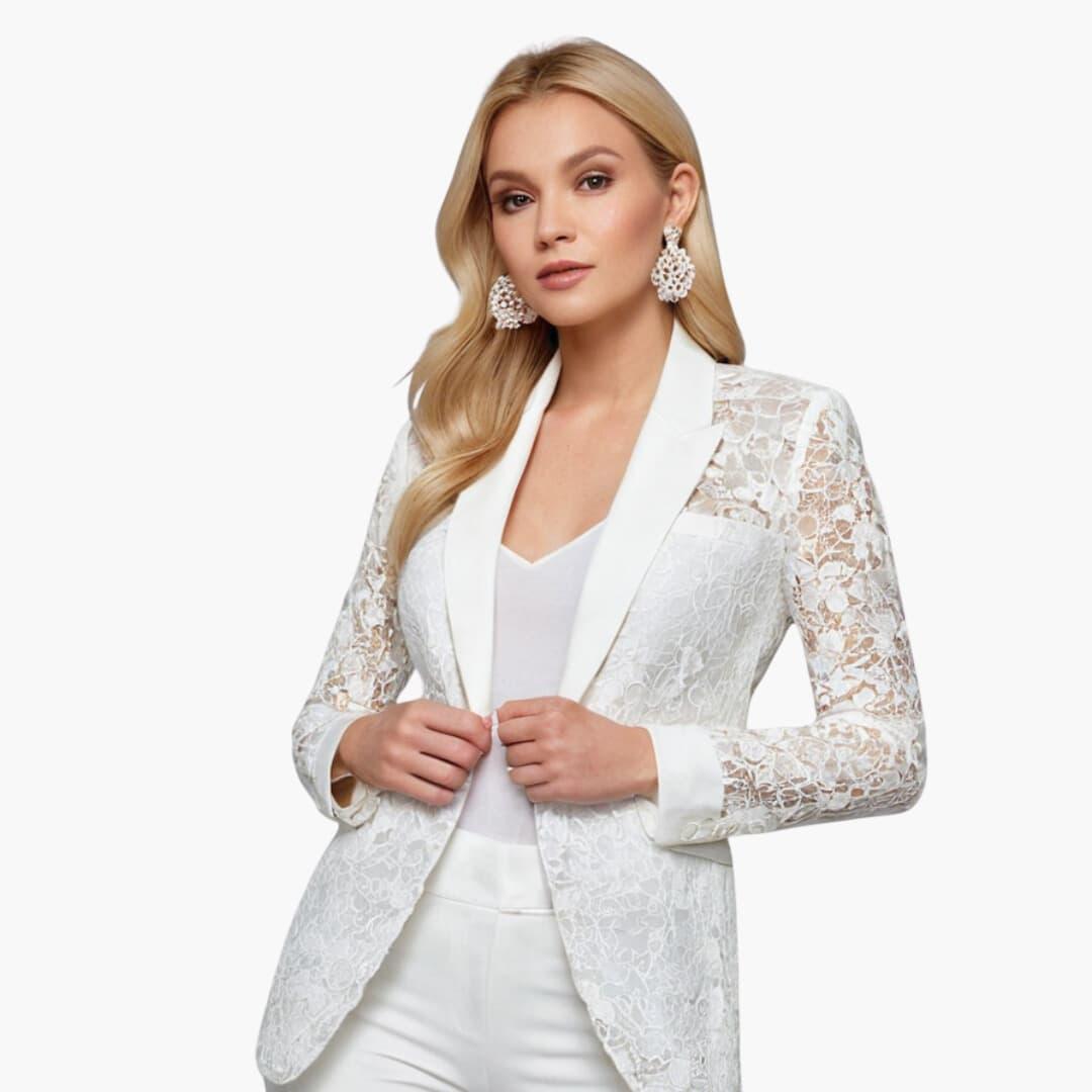 Dame Blonderblazer | Elegante Blomstret Jakke