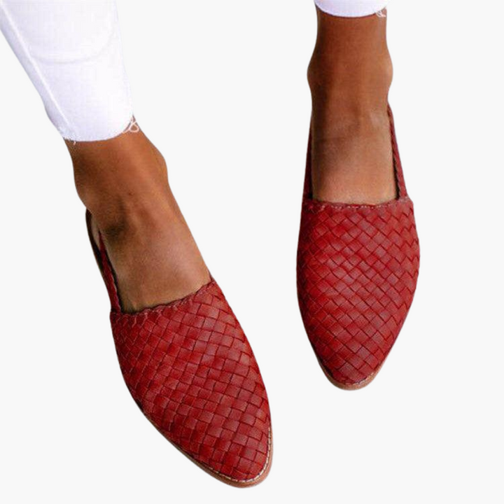 Dame Flettet Læderstil Slingbacks | Flad Sommersandaler