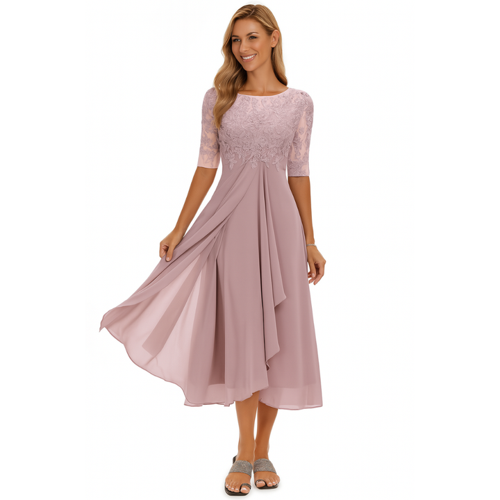 Dame Blondestil Chiffon Midikjole | Anledningstøj