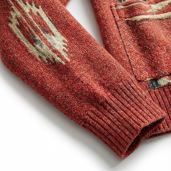 Men's Jacquard-Knit Cardigan | Button-Front Smart Casual Layer