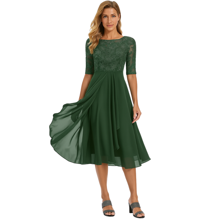 Dame Blondestil Chiffon Midikjole | Anledningstøj
