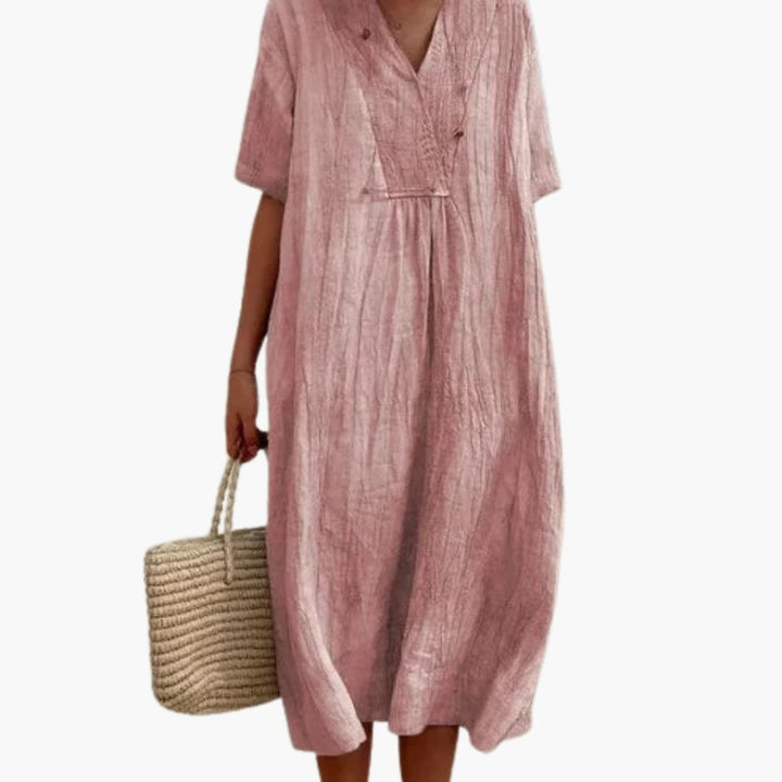 Robe bohème à col en V pour femme | Robe d'été ample décontractée