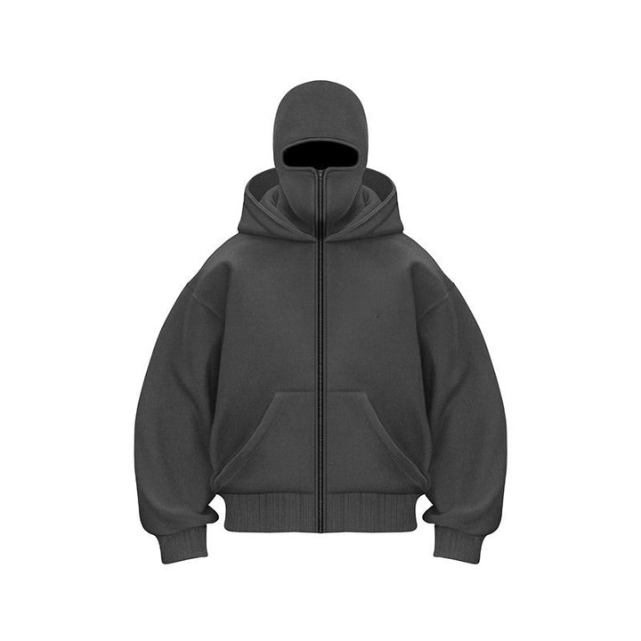 Oversize'owa bluza z kapturem z maską na twarz | Męska bluza uliczna