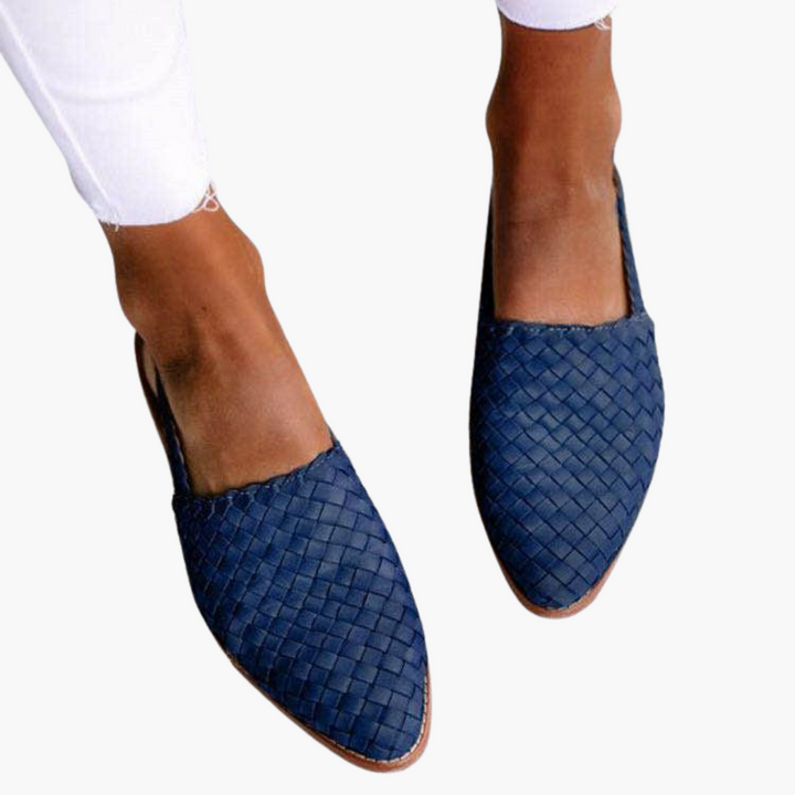 Dame Flettet Læderstil Slingbacks | Flad Sommersandaler