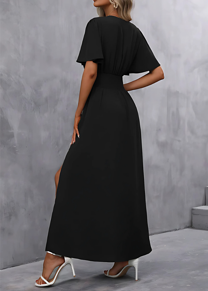 Šaty Dame s výstřihem do V | Elegantní večerní styl s rozparkem po straně