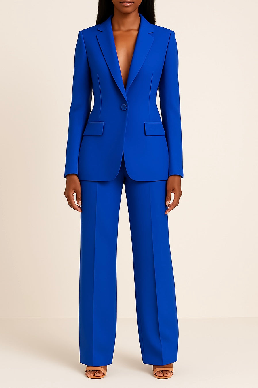 Ensemble de blazer-pantalon ajusté pour femme | Tenue de bureau deux pièces