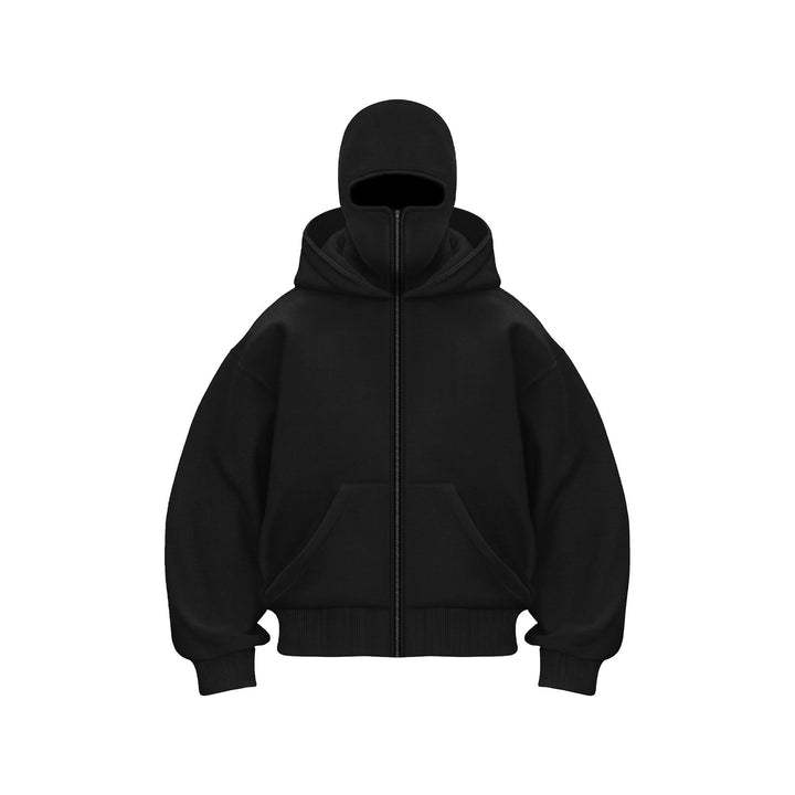 Oversize'owa bluza z kapturem z maską na twarz | Męska bluza uliczna
