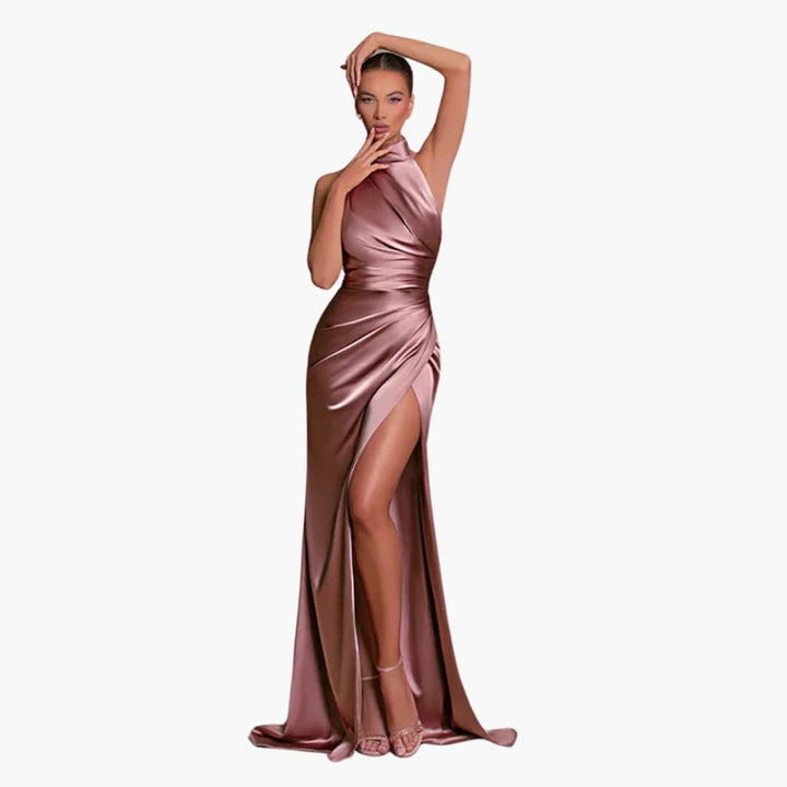 Dame Satinstil Aftenkjole | Elegante Maxi Gallakjole