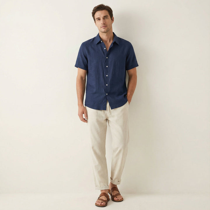 Linen Style Summer Set | Lightweight Shirt and Trousers
