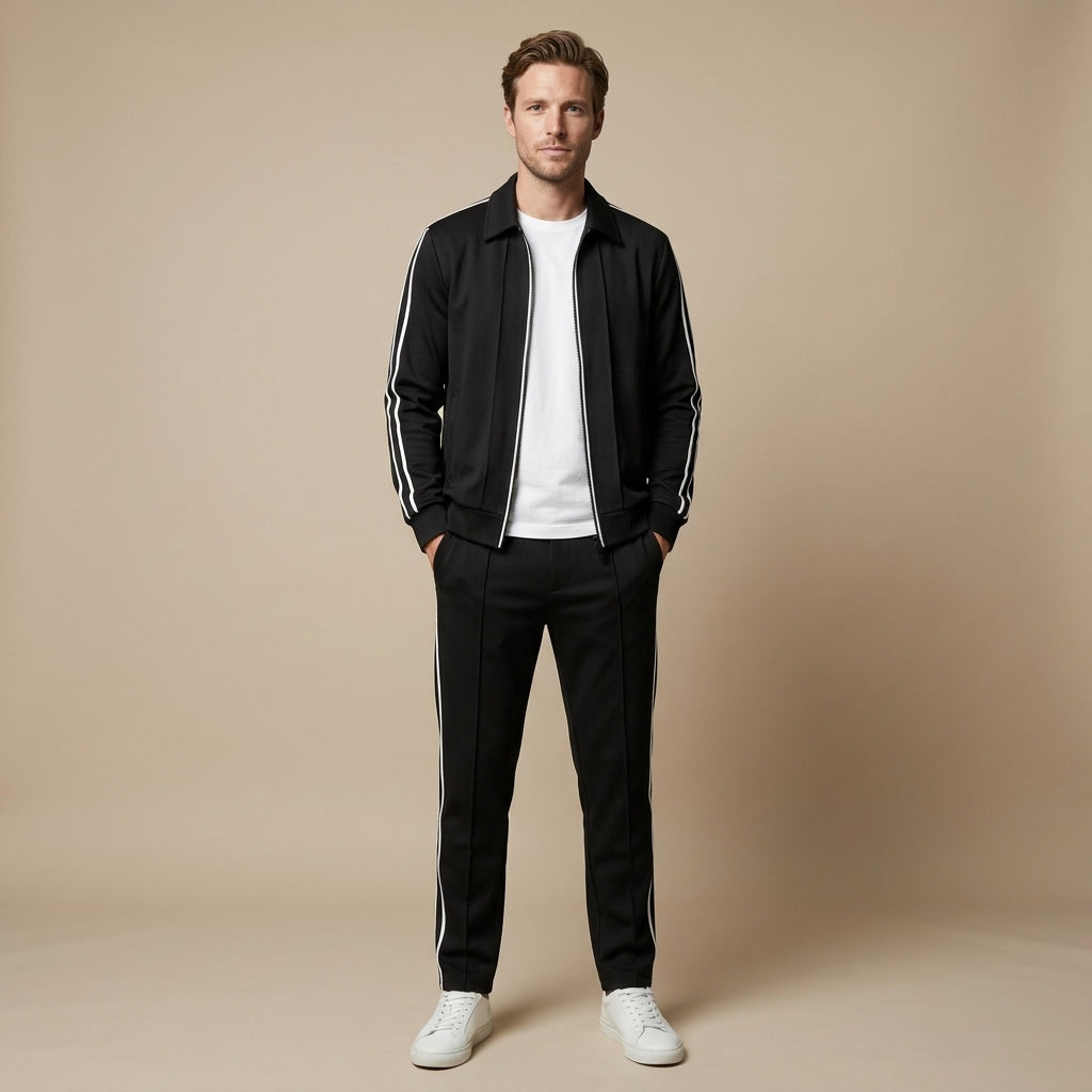 Pánský dvoudílný sportovní set | Pruhovaný atletický styl