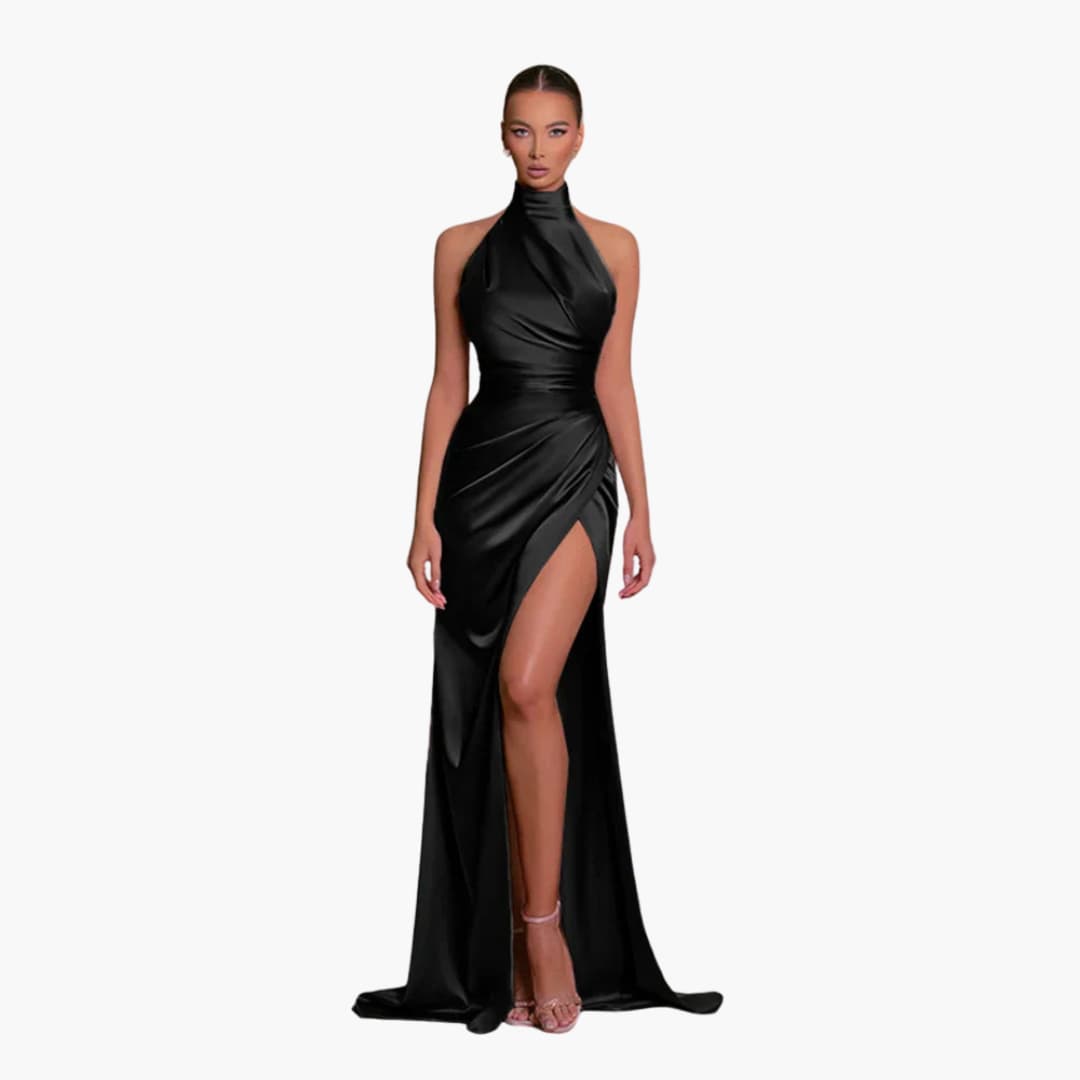 Dame Satinstil Aftenkjole | Elegante Maxi Gallakjole