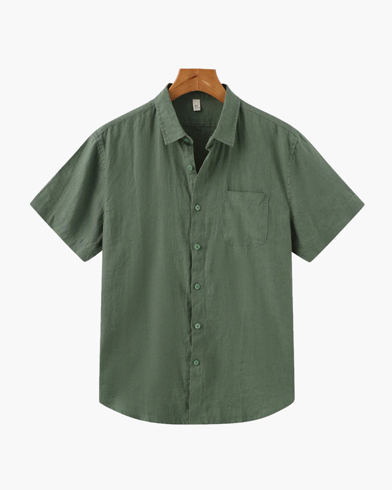 Chemise décontractée pour homme à boutons | Poche poitrine et manches courtes