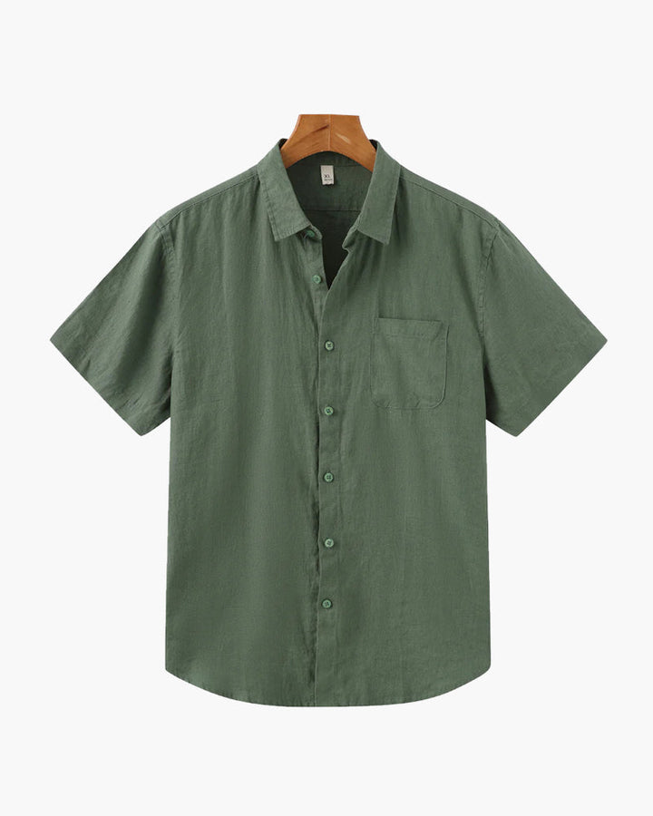 Chemise décontractée pour homme à boutons | Poche poitrine et manches courtes