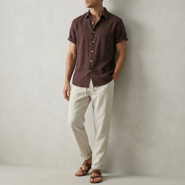 Linen Style Summer Set | Lightweight Shirt and Trousers