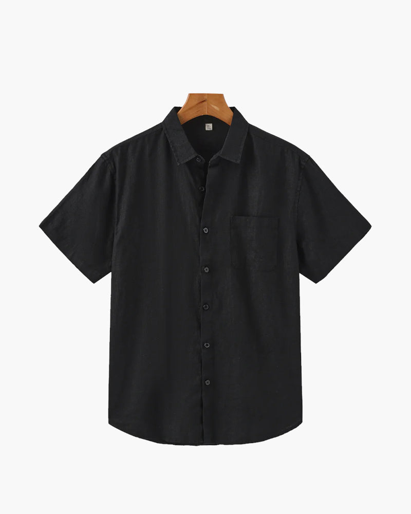 Chemise décontractée pour homme à boutons | Poche poitrine et manches courtes