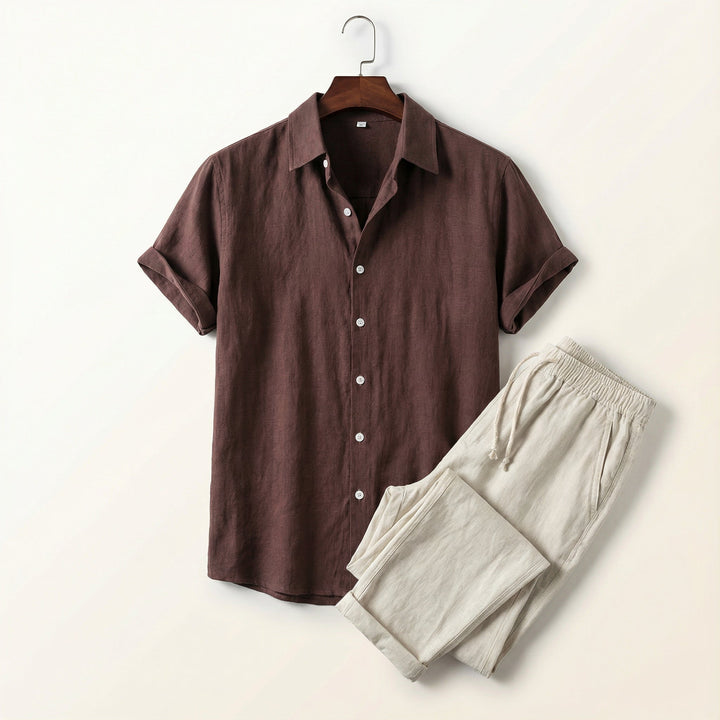 Linen Style Summer Set | Lightweight Shirt and Trousers