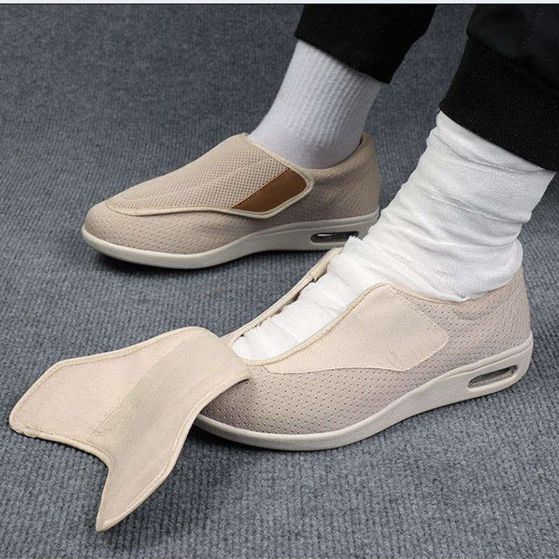 Bred Pasform Diabetessko | Åndbart Mesh Velcro Justerbar