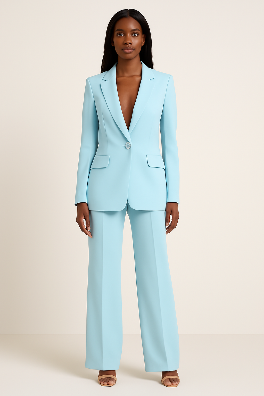 Ensemble de blazer-pantalon ajusté pour femme | Tenue de bureau deux pièces