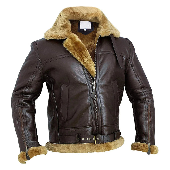 Herre Shearling Stil Bomberjakke | Aviatiker Stil B3-Jakke
