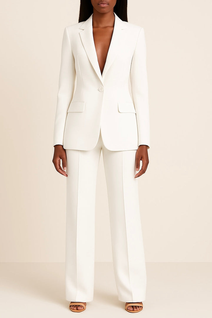 Ensemble de blazer-pantalon ajusté pour femme | Tenue de bureau deux pièces