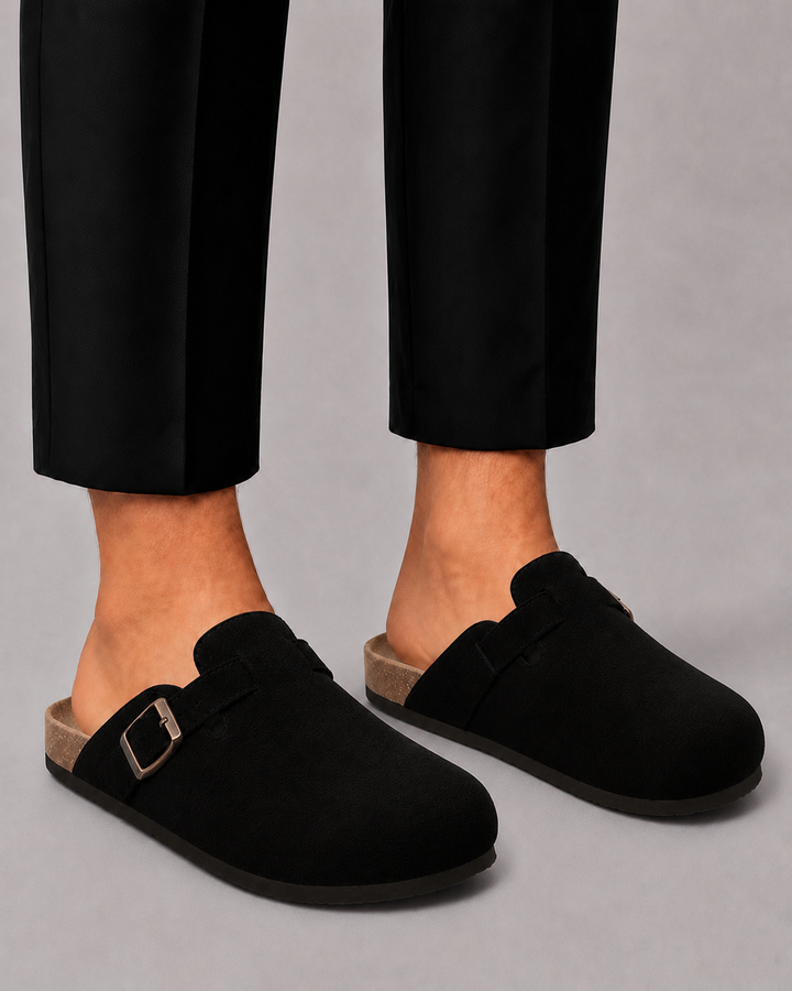Sabots pour homme en daim synthétique | Confort à enfiler avec dos ouvert