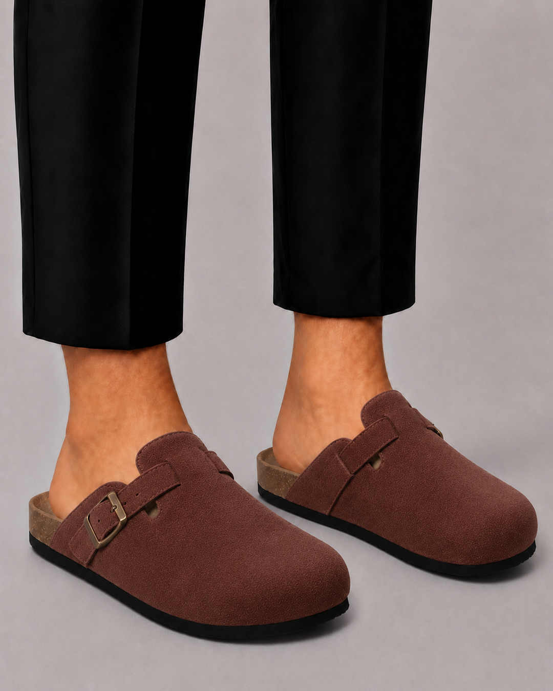 Sabots pour homme en daim synthétique | Confort à enfiler avec dos ouvert