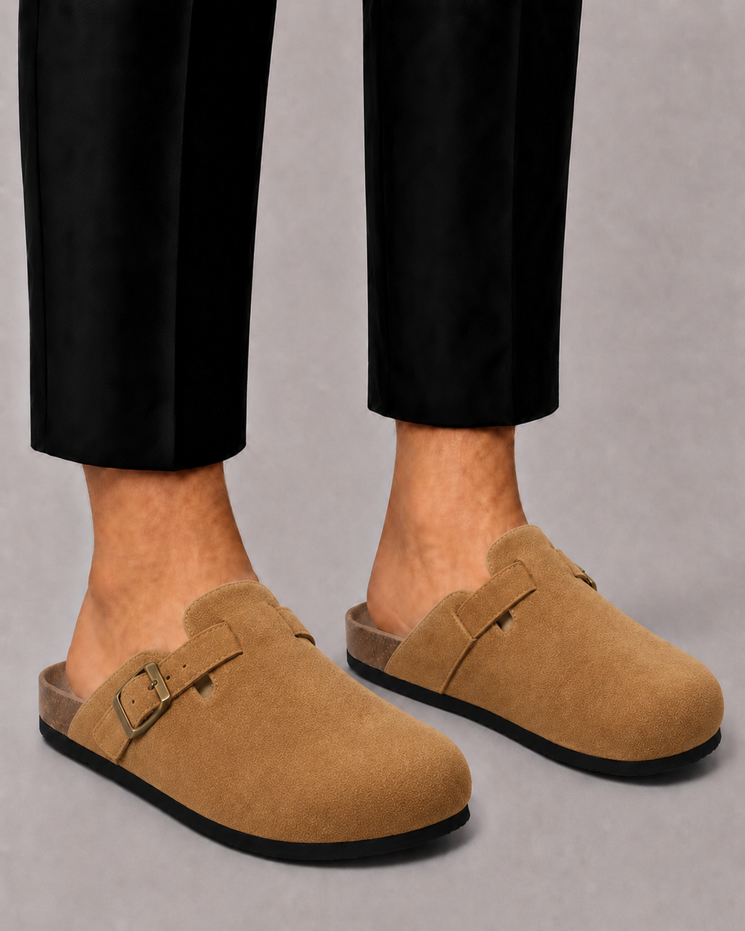 Sabots pour homme en daim synthétique | Confort à enfiler avec dos ouvert