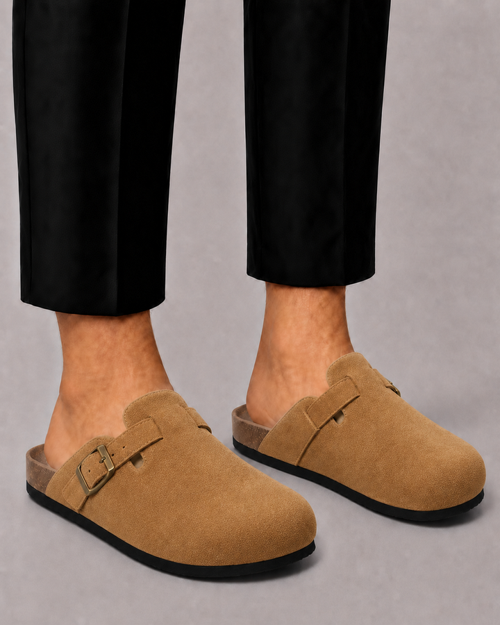 Sabots pour homme en daim synthétique | Confort à enfiler avec dos ouvert