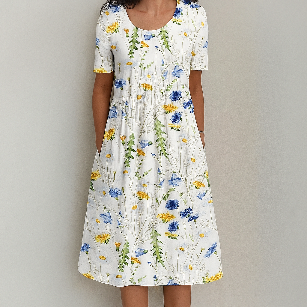 Dame Blomster Flæser Sommerkjole | Årgang Stil
