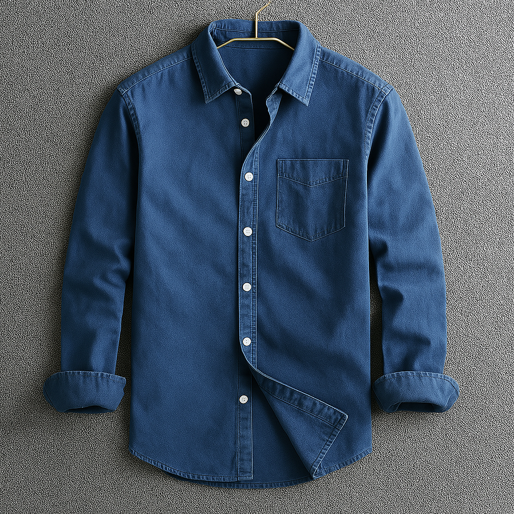 Men's Button-Down Shirt | Fold-Down Collar Smart-Casual Style