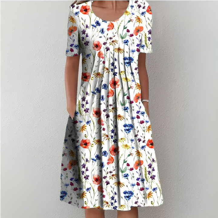Dame Blomster Flæser Sommerkjole | Årgang Stil