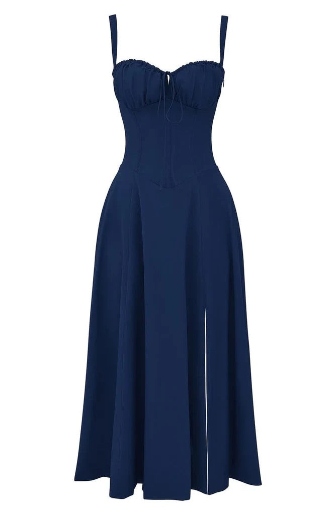 Dame Blomstret Bustier Solkjole | Taljeformende Pasform