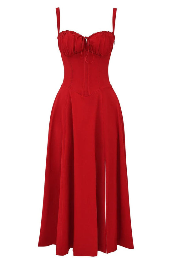 Dame Blomstret Bustier Solkjole | Taljeformende Pasform