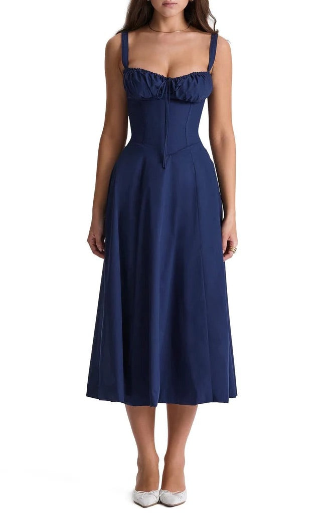 Dame Blomstret Bustier Solkjole | Taljeformende Pasform