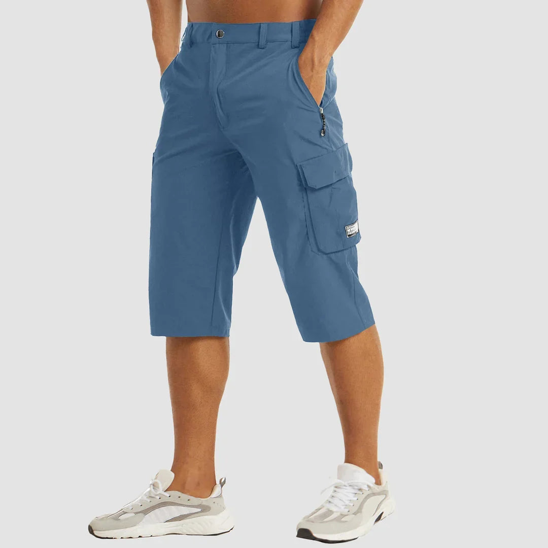 Herre Knælængde Cargoshorts | Klap Sidelommer Lynlås Gylp