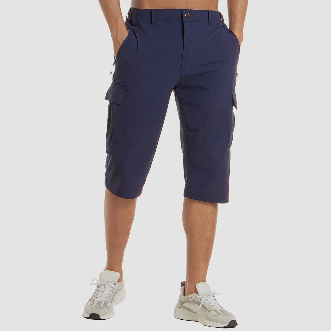 Herre Knælængde Cargoshorts | Klap Sidelommer Lynlås Gylp
