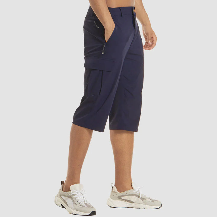 Herre Knælængde Cargoshorts | Klap Sidelommer Lynlås Gylp