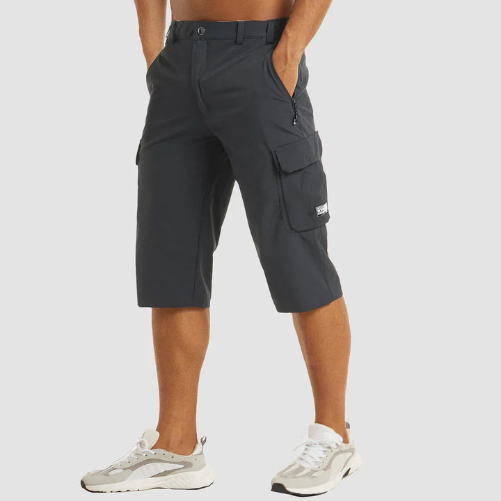 Herre Knælængde Cargoshorts | Klap Sidelommer Lynlås Gylp