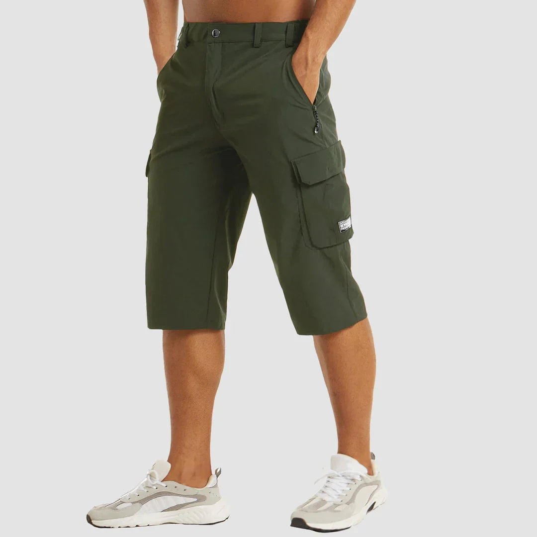 Herre Knælængde Cargoshorts | Klap Sidelommer Lynlås Gylp